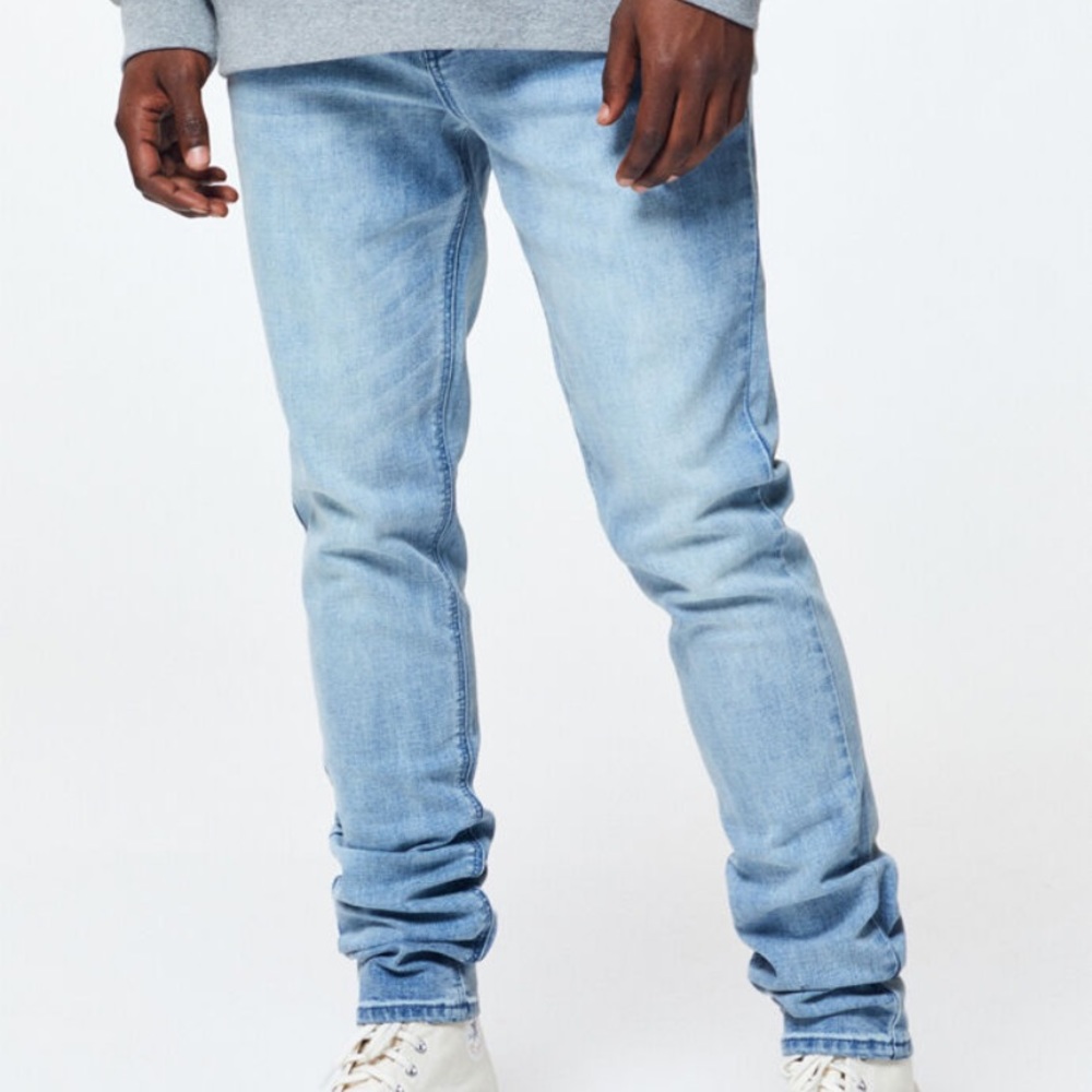 Stacked skinny pacsun light jeans